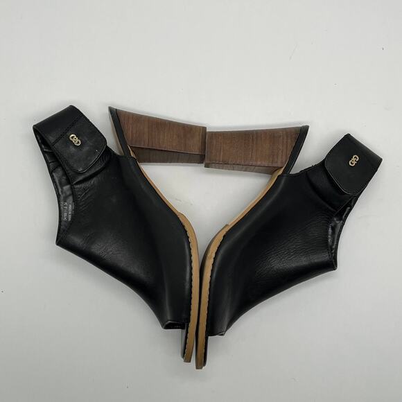 Cole Haan Women's Leather Black Wrey Open Toe Sling Bootie Stacked Heel Size 9.5 - Picture 2 of 11